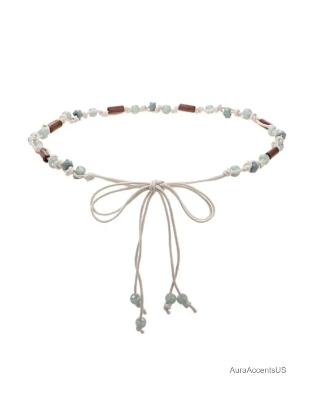 Handcrafted Boho Braided Waist Chain Belt with Shell Flowers and Tassels, Woven